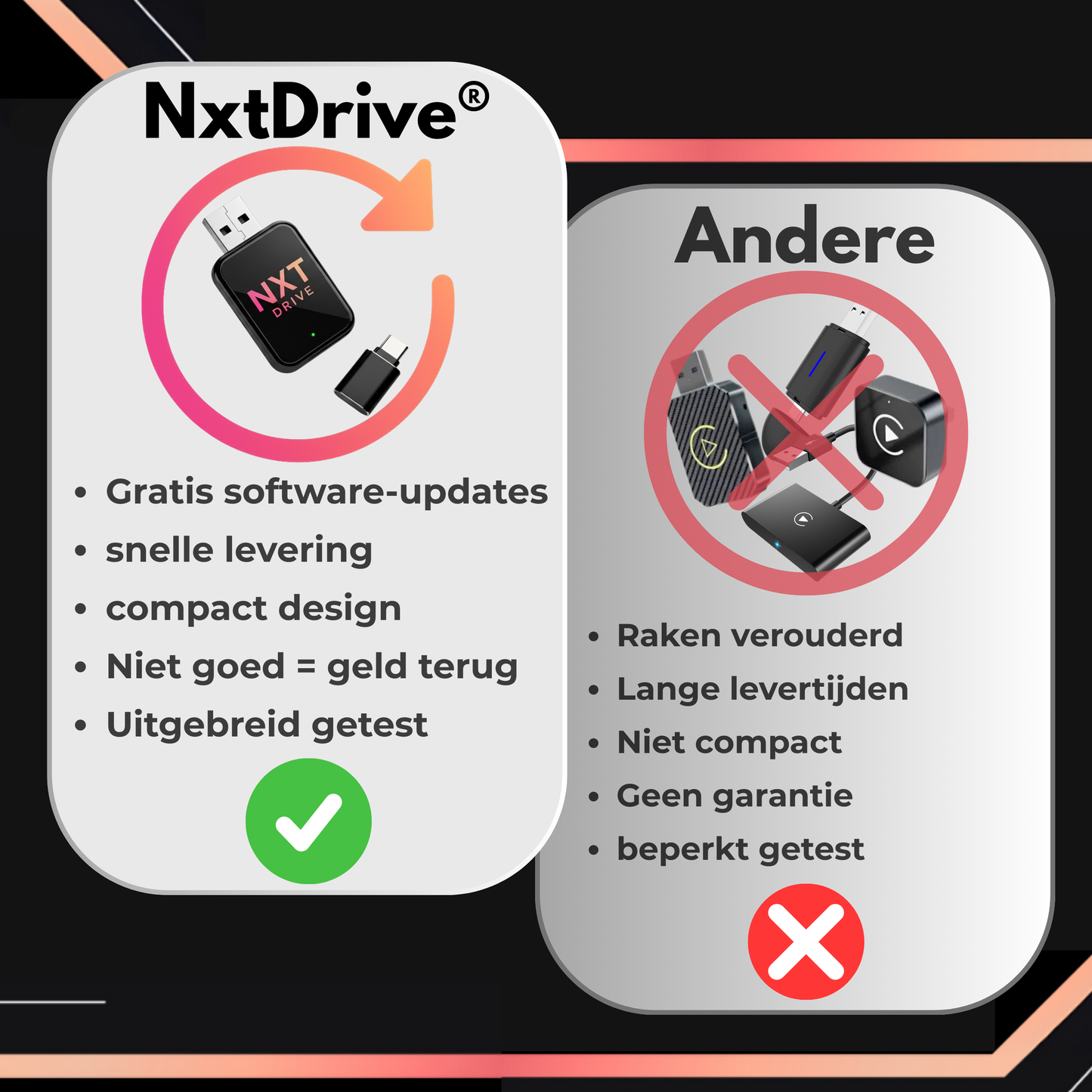 NxtDrive® CarPlay & Android Auto Dongle