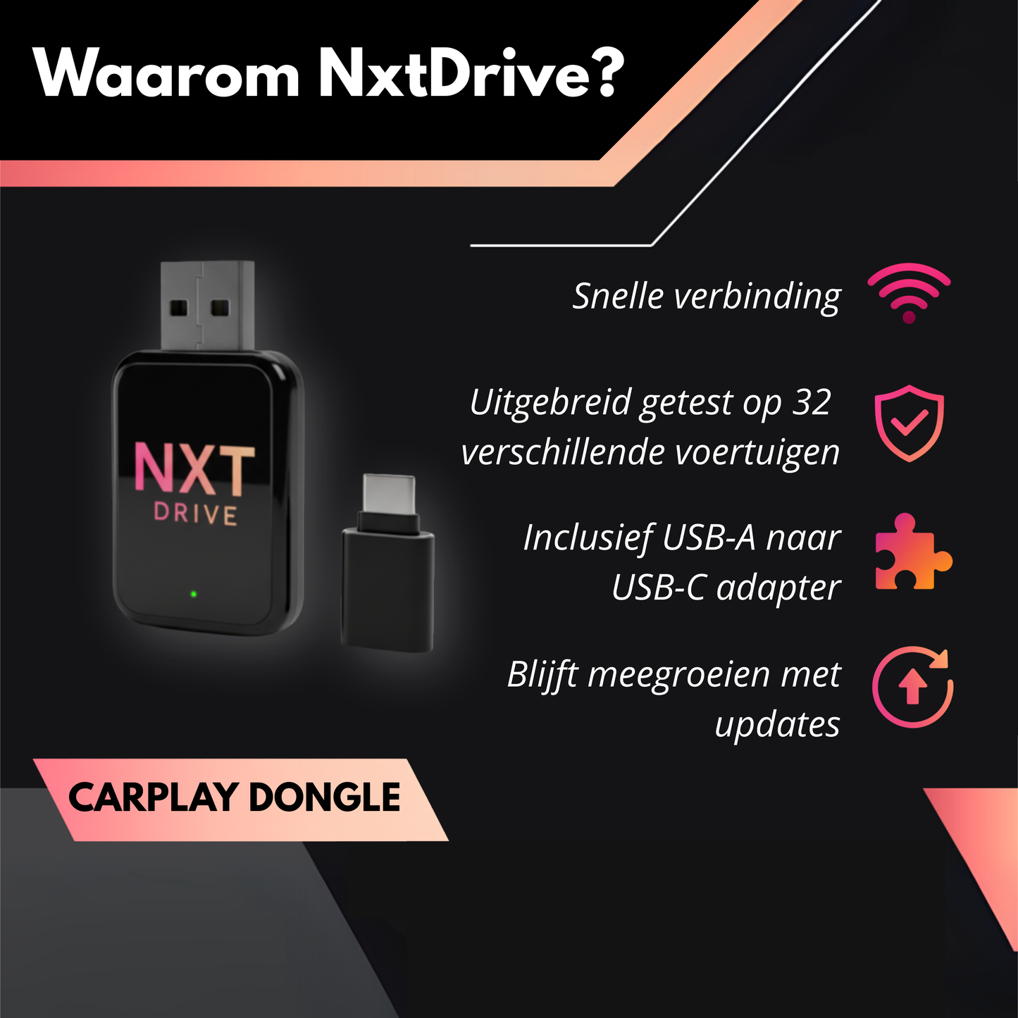 NxtDrive® CarPlay & Android Auto Dongle
